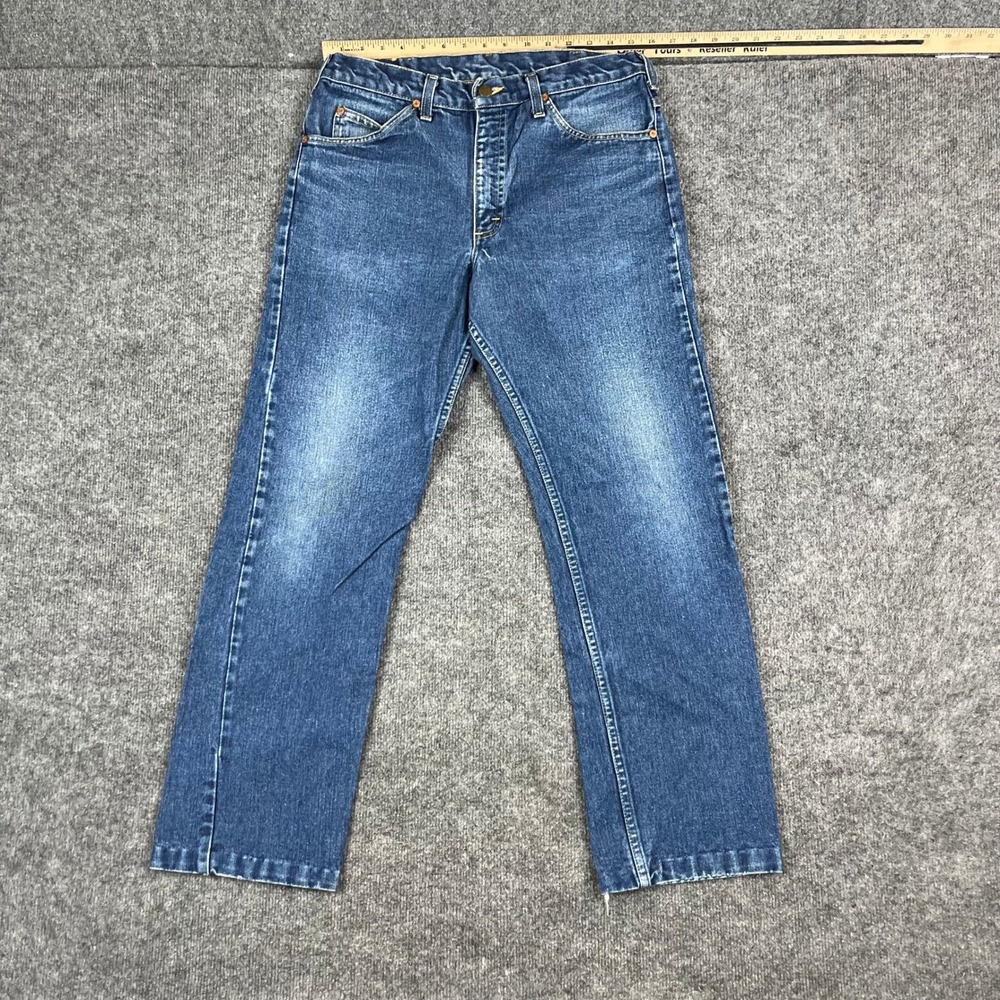 Lee Jeans Womens Size 33 Blue Straight Leg High Rise Denim Made in USA Vintage‎